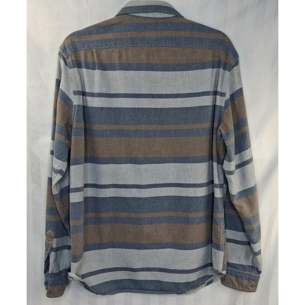 J.Crew Brushed Midweight Cotton Stripe Shirt H4831 Men's Size L Button Front W